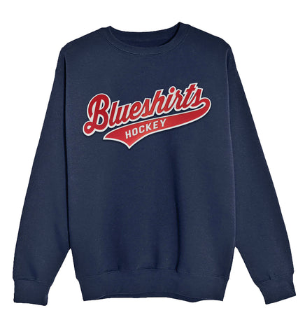 Blueshirts Twill Script Crewneck Sweatshirt | Navy