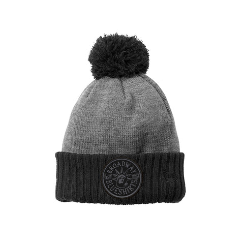 New Era Broadway Liberty Blackout Patch | Pom Knit Beanie